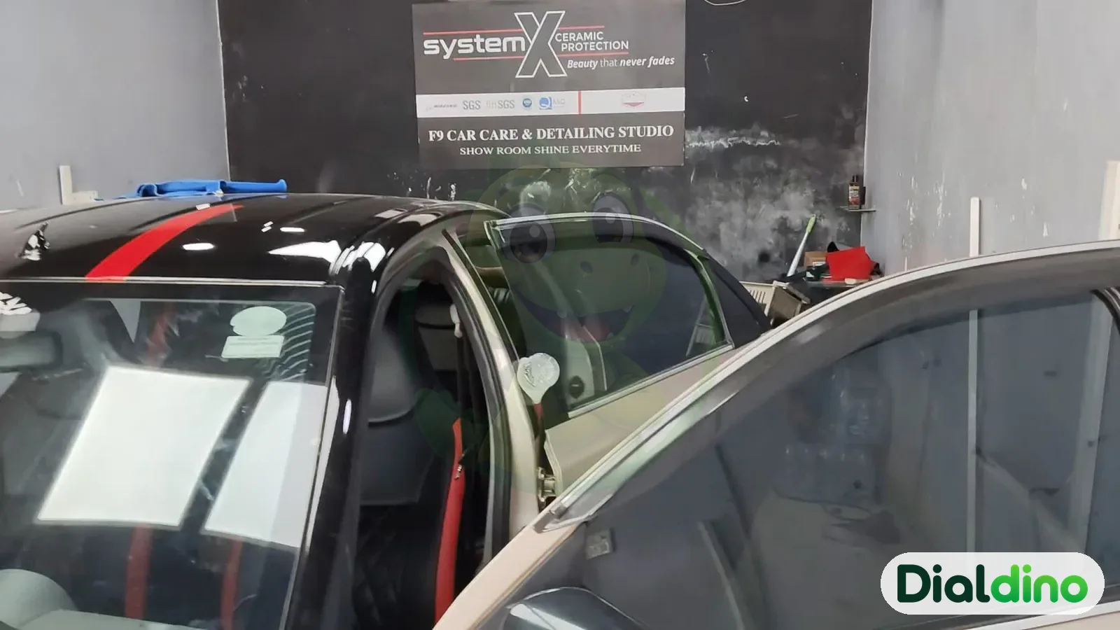 F9 Car Care, car inside the shop