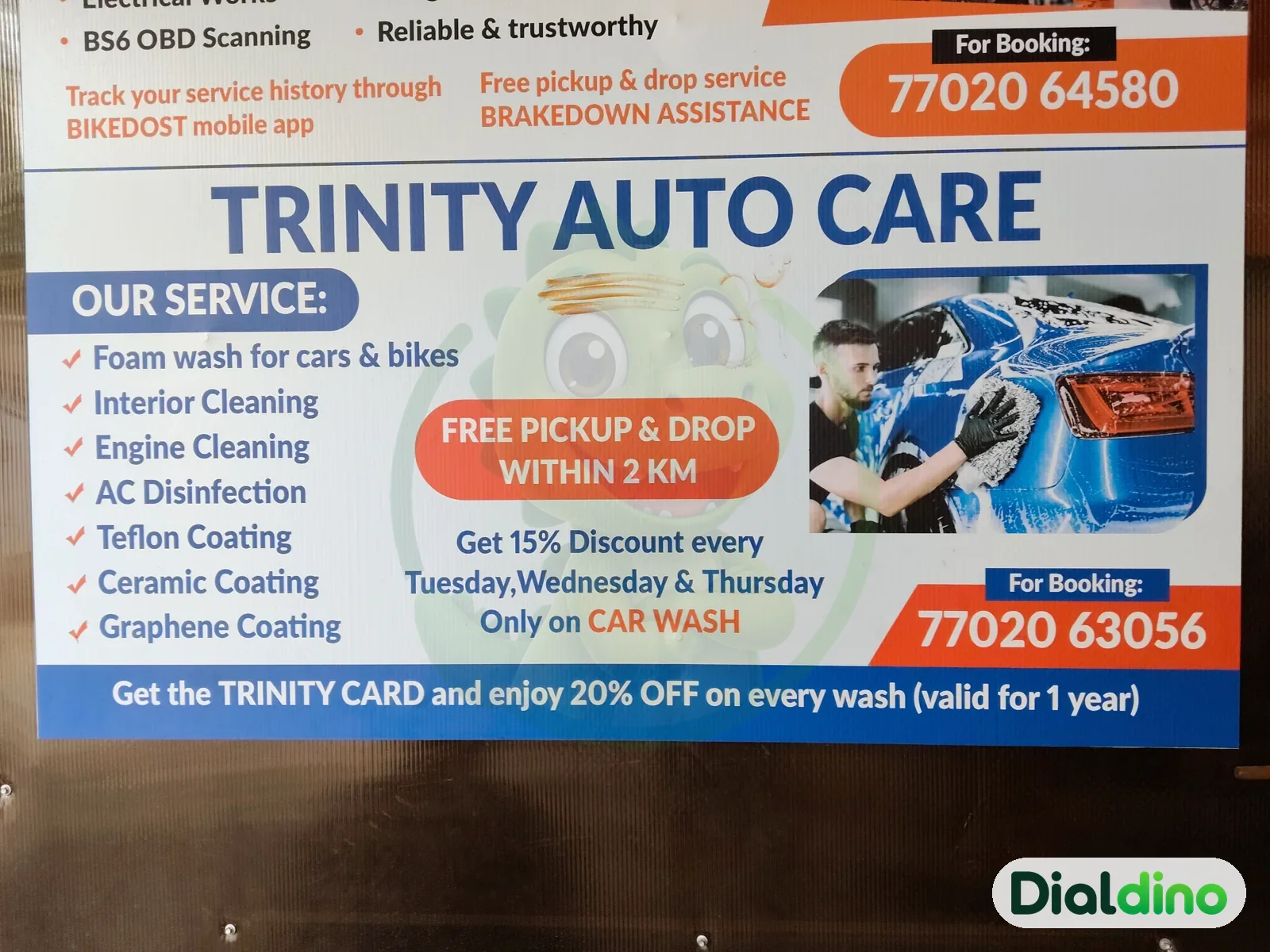 Trinity Auto Care, services board